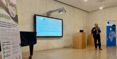 Loui Al Sardy during his talk on stage