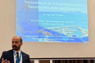 Dr.-Ing. Loui Al Sardy during his presentation at RTSI 2025 in Tunis